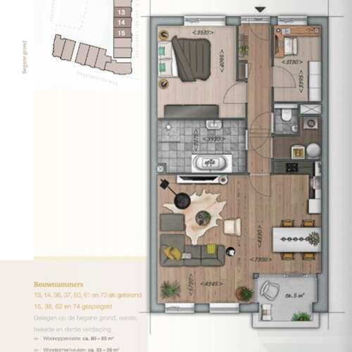 Foto #2 Appartement E.E. van der Laanstraat Rijnsburg