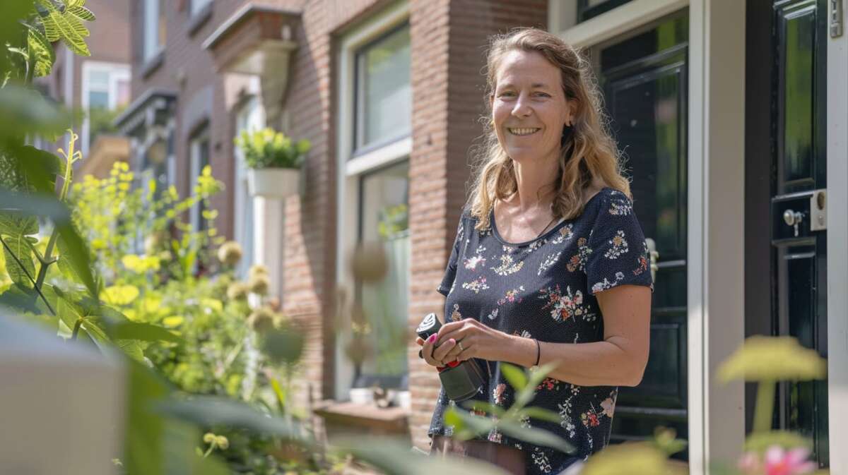 Vrouw gaat met een gerust hart op vakantie na het volgen van de vakantie checklist